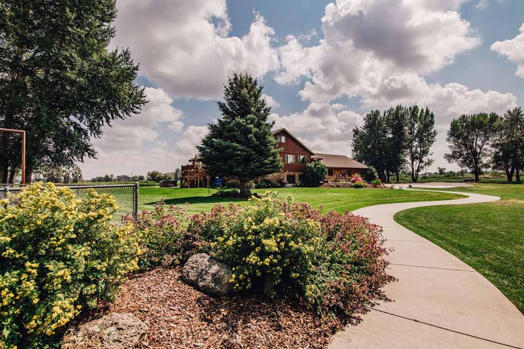 Lodge exterior and lawns