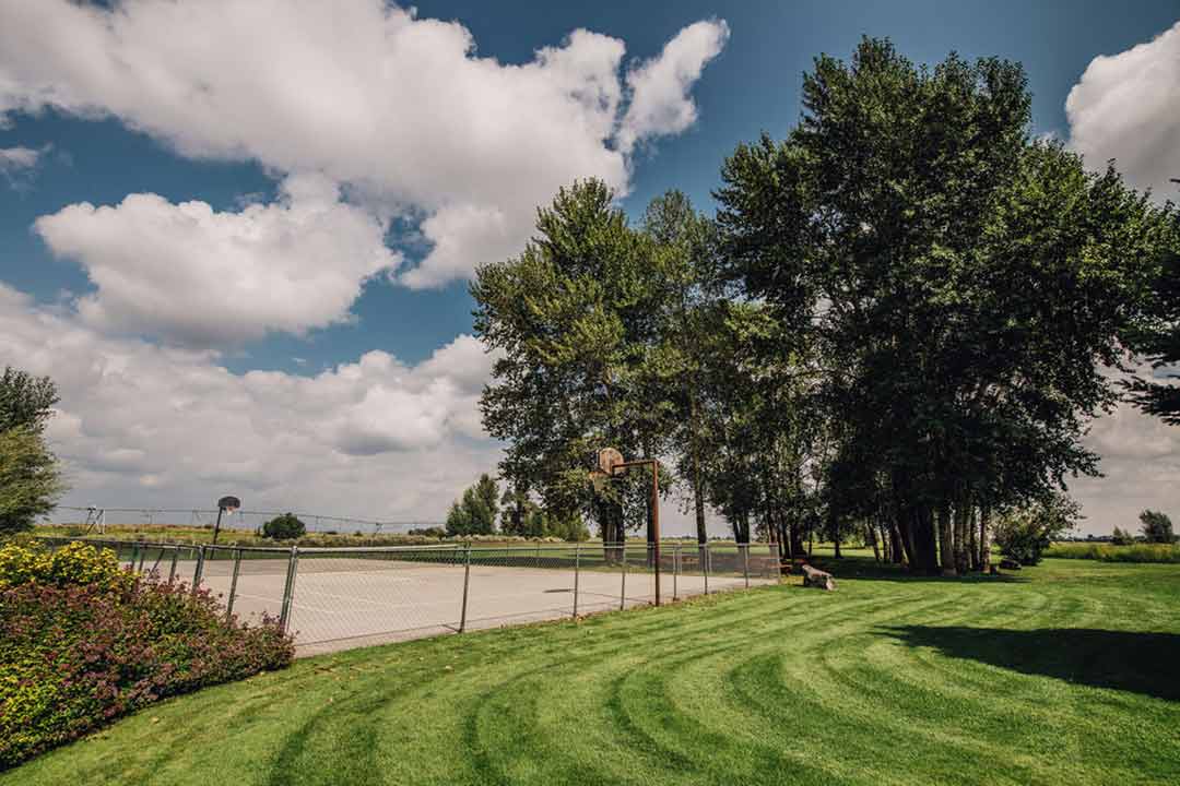 Basketball court on the property